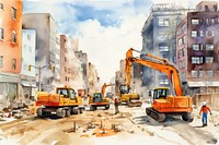 Construction site demolition city architecture. AI generated Image by rawpixel.