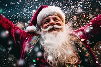 Santa Claus enjoying a festive Christmas party christmas confetti adult. AI generated Image by rawpixel.