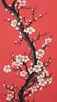 A Blooming plum blossom pattern flower plant. AI generated Image by rawpixel.