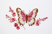 Flower embroidery butterfly pattern. AI generated Image by rawpixel.