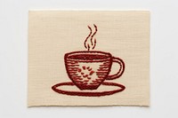 Embroidery coffee cup pattern. AI generated Image by rawpixel.