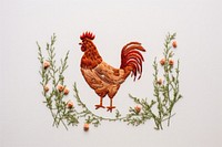 Embroidery chicken poultry pattern. 