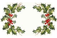 Christmas holly frame backgrounds pattern wreath. AI generated Image by rawpixel.