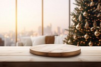 Christmas table wood tree. AI generated Image by rawpixel.