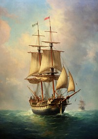 A pirate ship painting sailboat vehicle. 