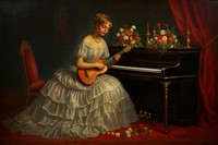 German culture painting art musician. AI generated Image by rawpixel.