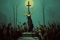 Painting cross grave adult. AI generated Image by rawpixel.
