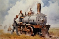 Locomotive painting vehicle railway. 