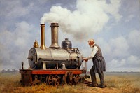 Locomotive painting vehicle railway. 