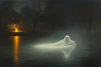 A ghost painting outdoors nature. AI generated Image by rawpixel.