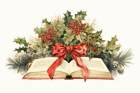 Christmas wreath book publication plant. AI generated Image by rawpixel.