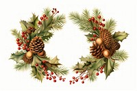 Christmas acorn wreath plant tree white background. AI generated Image by rawpixel.