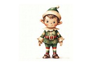 Christmas elf stuff toy figurine doll white background. AI generated Image by rawpixel.