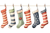 Hanging christmas socks footwear shoe clothesline. AI generated Image by rawpixel.