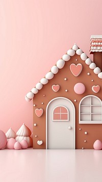 Minimal gingerbread house cookie confectionery architecture. AI generated Image by rawpixel.