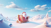Santa sleight wallpaper outdoors cartoon winter. AI generated Image by rawpixel.