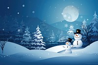 Snowman night snowflake outdoors. AI generated Image by rawpixel.