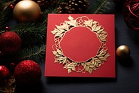 Christmas card mockup christmas decoration paper. AI generated Image by rawpixel.