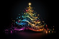 Christmas tree light black background illuminated celebration. AI generated Image by rawpixel.