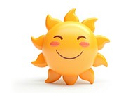 Sun shining toy white background anthropomorphic. AI generated Image by rawpixel.