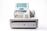 A modern cash register machine computer white background electronics. AI generated Image by rawpixel.