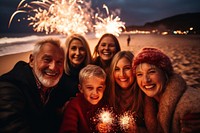 Multi-generation family christmas laughing portrait. AI generated Image by rawpixel.