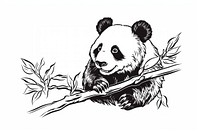 A bamboo branch wildlife drawing animal. AI generated Image by rawpixel.