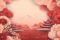 Chinese new year background flower plant architecture. AI generated Image by rawpixel.