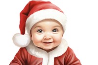 PNG Baby first christmas portrait santa claus celebration. AI generated Image by rawpixel.