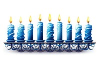 Hanukkah menorah candle fire white background. AI generated Image by rawpixel.