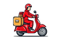 Food delivery rider motorcycle vehicle scooter. 