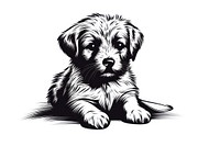 Puppy drawing mammal animal. AI generated Image by rawpixel.
