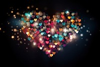 Heart bokeh backgrounds black background illuminated. AI generated Image by rawpixel.