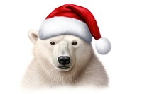 Polar bear santa mammal animal dog. AI generated Image by rawpixel.