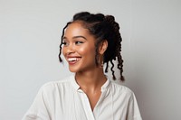 Young adult african american woman portrait cheerful smile. AI generated Image by rawpixel.
