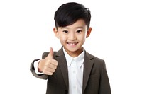 Asian boy smiling finger pointing portrait. AI generated Image by rawpixel.