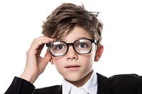 Young boy glasses portrait adult. AI generated Image by rawpixel.