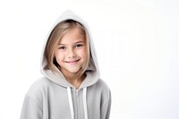 Young girl smiling hood sweatshirt portrait. AI generated Image by rawpixel.
