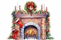 Christmas chimney wallpaper fireplace hearth architecture. AI generated Image by rawpixel.
