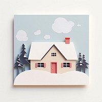 Painting house snow art. AI generated Image by rawpixel.