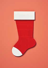 Red Christmas sock christmas paper celebration. AI generated Image by rawpixel.
