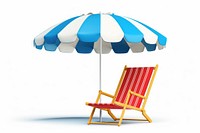 Beach chair umbrella furniture white background. AI generated Image by rawpixel.