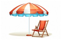 Beach chair umbrella furniture cartoon. AI generated Image by rawpixel.