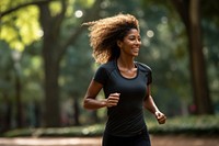 Running jogging smiling athlete. AI generated Image by rawpixel.