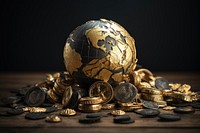 Gold coins money investment astronomy. AI generated Image by rawpixel.