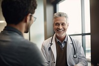 Doctor smiling adult stethoscope. AI generated Image by rawpixel.