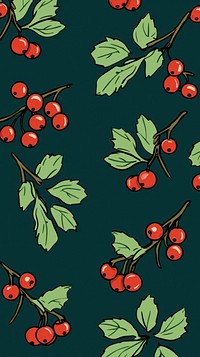 Pastel holly berries pattern cherry plant. AI generated Image by rawpixel.