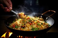 Cooking fried food rice. 