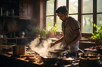 Cooking kitchen person adult. AI generated Image by rawpixel.