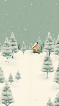 Snow man house tree architecture. AI generated Image by rawpixel.